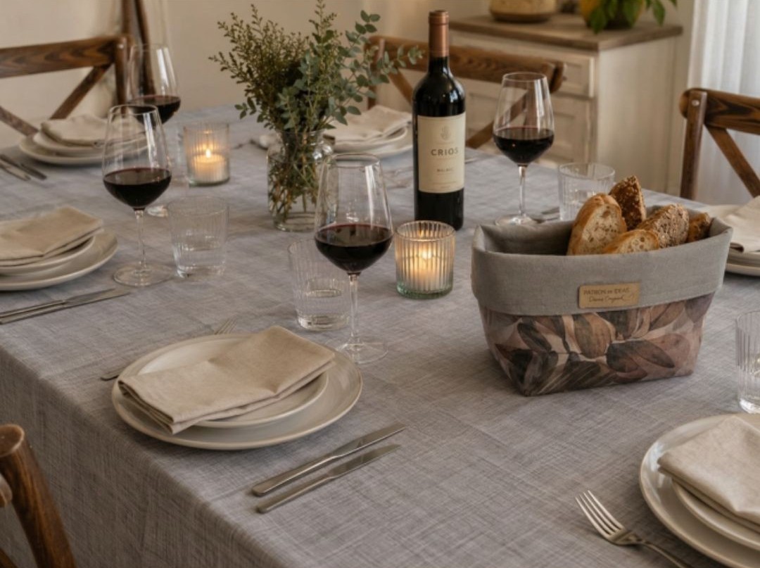 Mantel Gris Liso