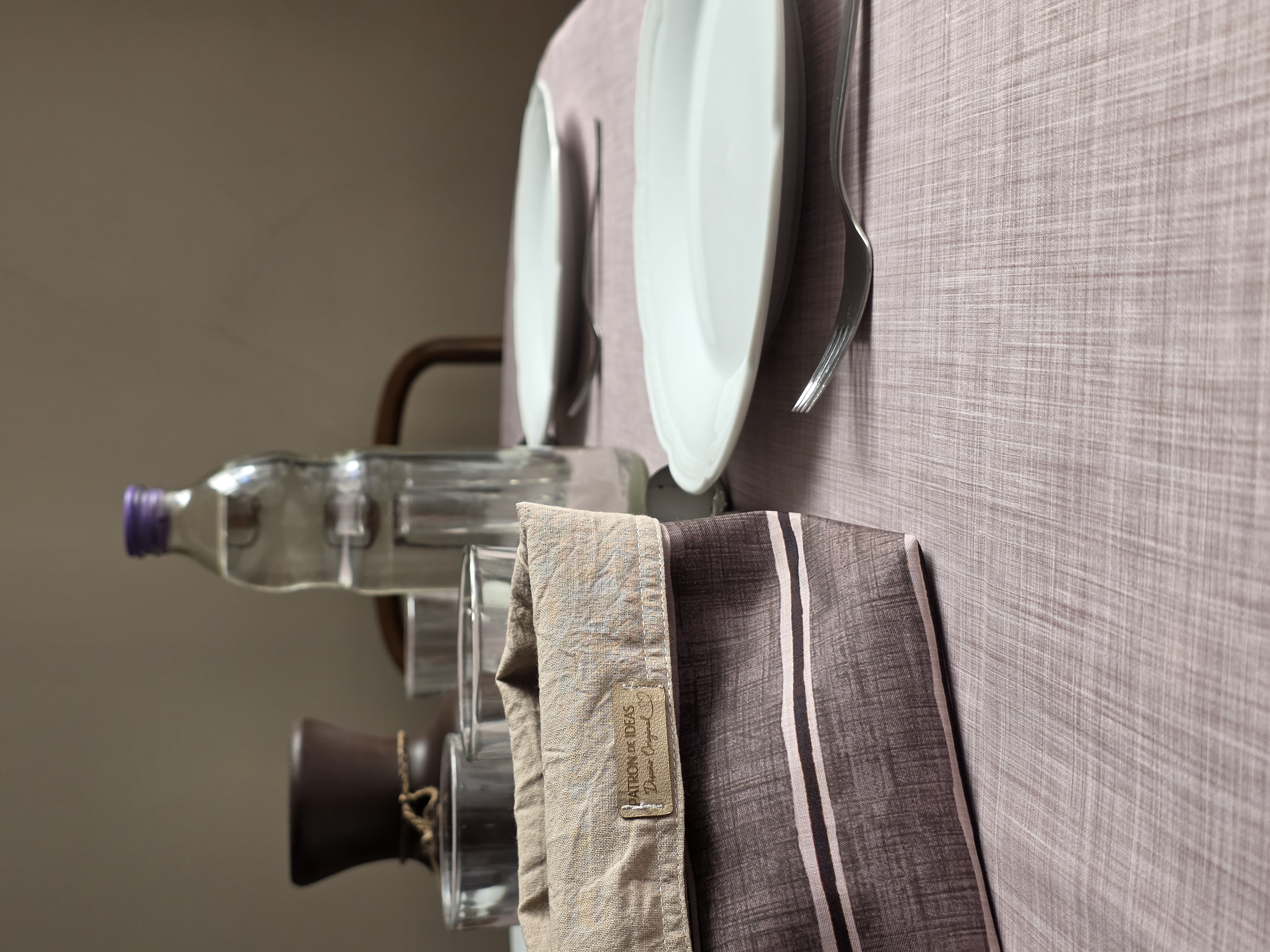 Mantel Mauve Liso Jaspeado detalle