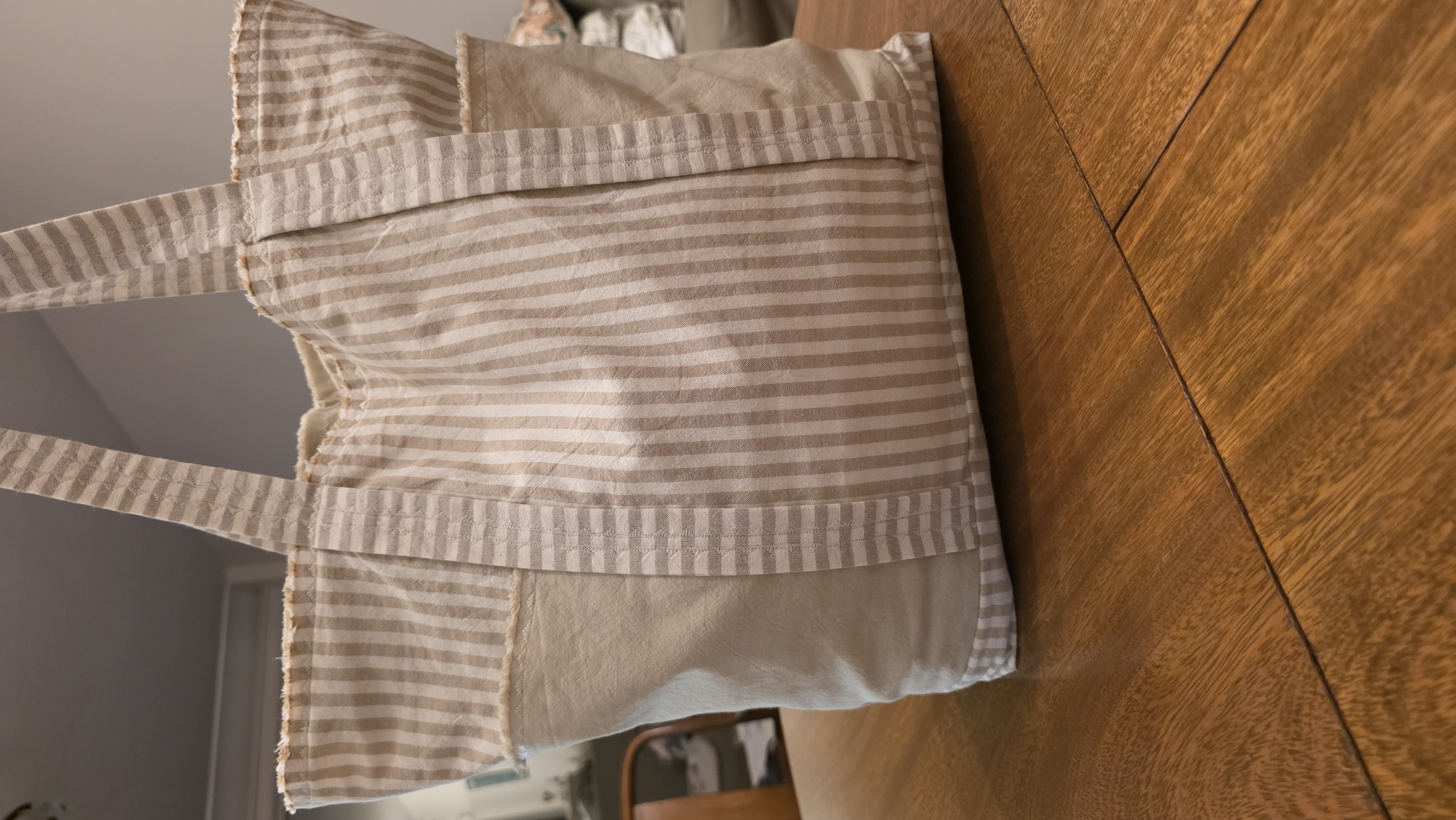Bolso Rayado Beige detalle